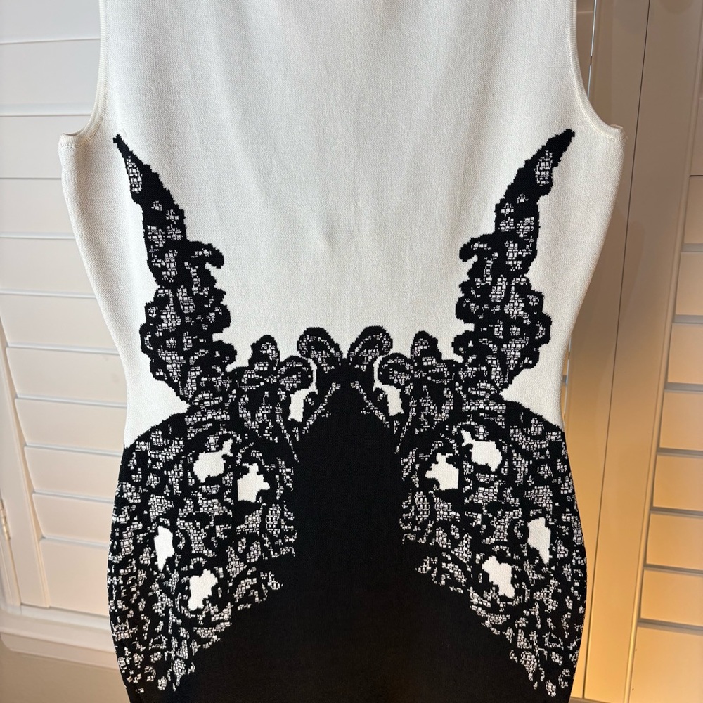BCBGMaxAzria Black and White Contrast Mini Dress - Picture 2 of 9